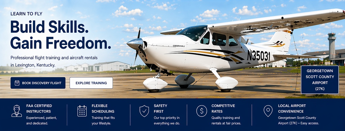 Learn to fly Kentucky — Belmar Aviation flight school Lexington KY area